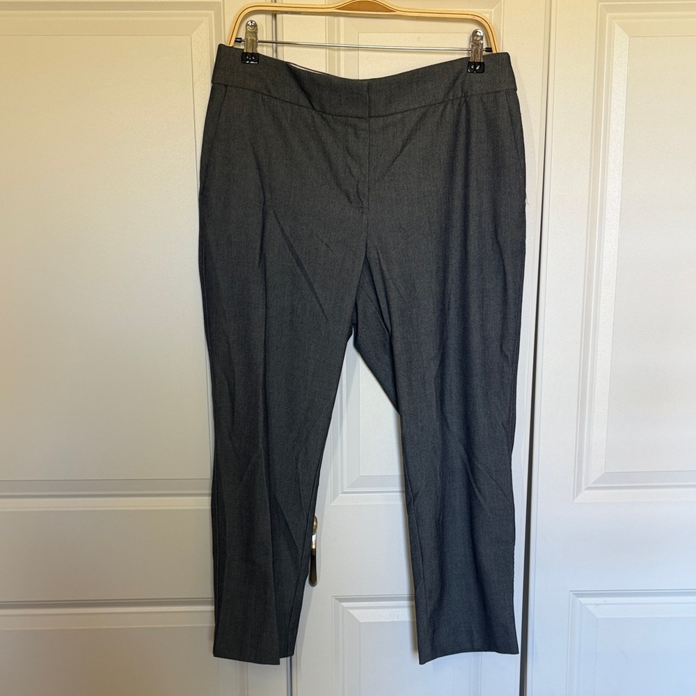 LOFT Petites Navy and White Plaid Pants